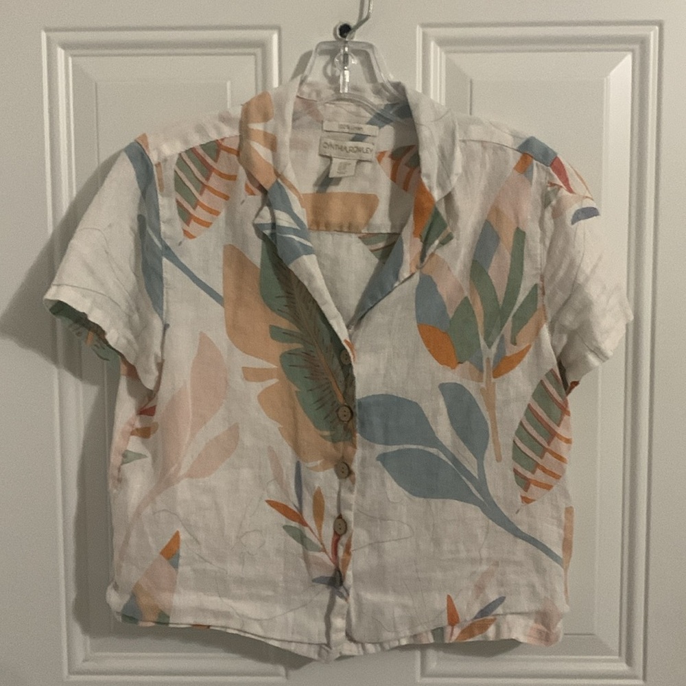 100% Linen Cynthia Rowley blouse